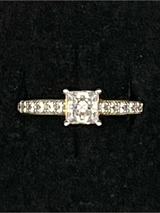 HSN Absolute Jewelry - NWT HSN absolute cz gold vermeil princess cut eternity ring size 10